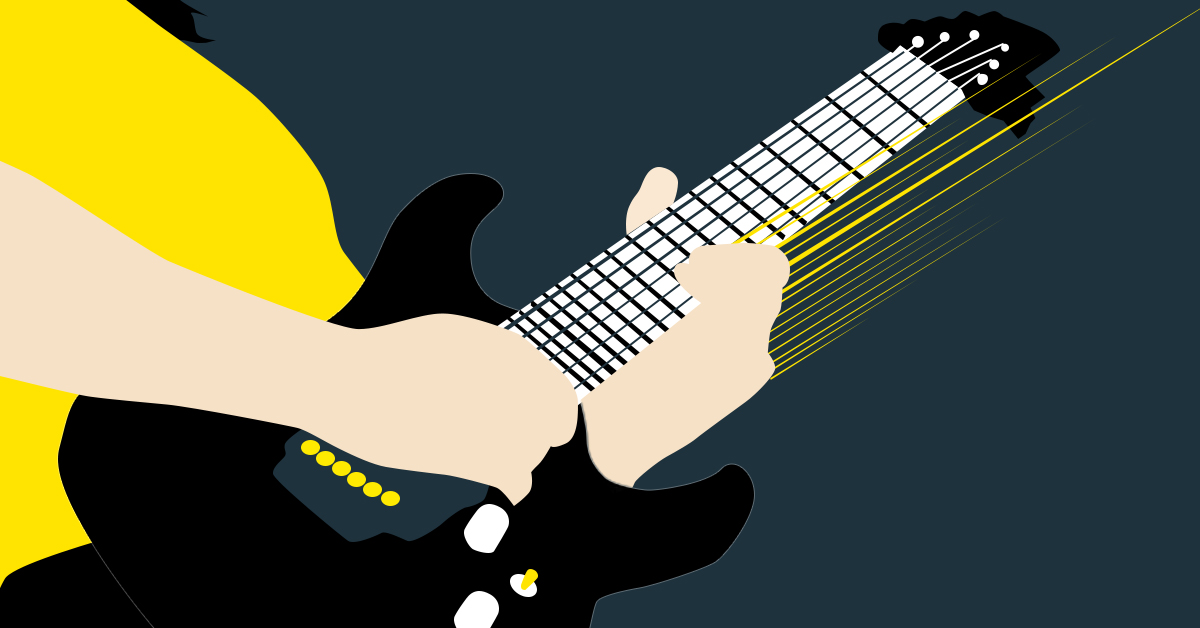 Play 2 string guitar arpeggios