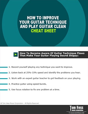 Guitar technique and clean playing cheat sheet