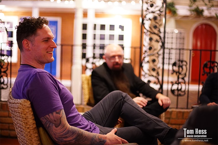 Hand out with guitar players