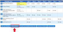 Save a guitar practice schedule