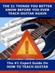 The 21 Things You Better Know About How To Teach Guitar Before You Ever Teach Guitar Again